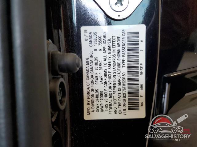 2HGFB2F76FH520150 2015 HONDA CIVIC photo no. 12
