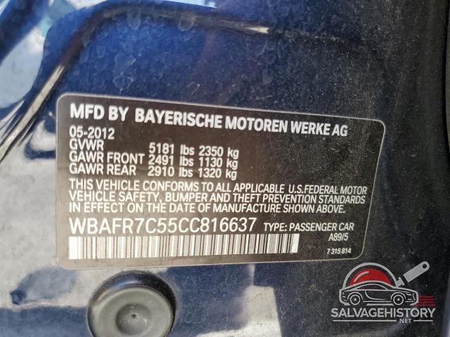WBAFR7C55CC816637 2012 BMW 5 SERIES photo no. 13