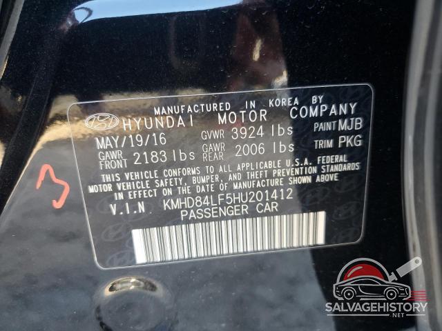 KMHD84LF5HU201412 2017 HYUNDAI ELANTRA photo no. 12