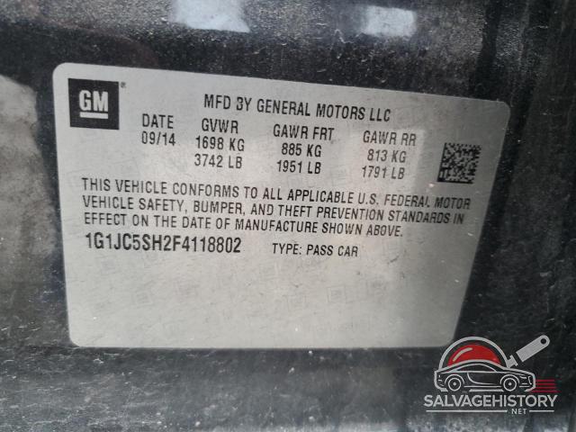 1G1JC5SH2F4118802 2015 CHEVROLET SONIC LT photo no. 12