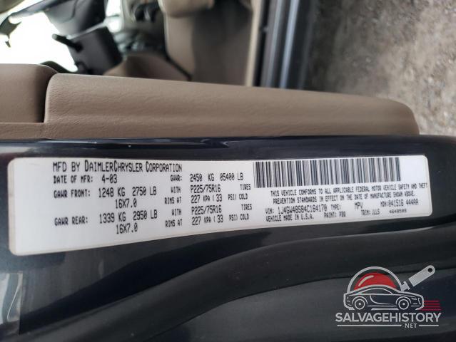 1J4GW48S84C164170 2004 JEEP GRAND CHER photo no. 13