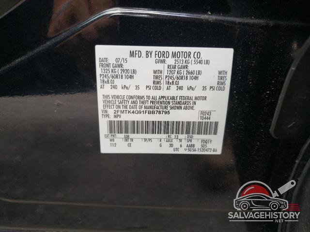 2FMTK4G91FBB78795 2015 FORD EDGE photo no. 13