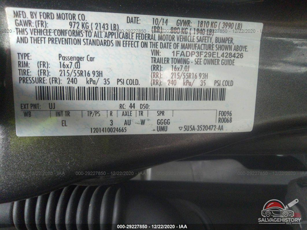 1FADP3F29EL428426 2014 FORD FOCUS photo no. 9