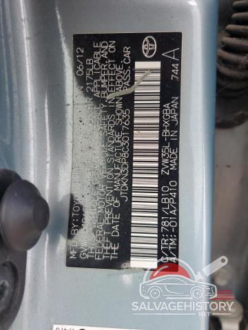 JTDKN3DP8C3017635 2012 TOYOTA PRIUS photo no. 12
