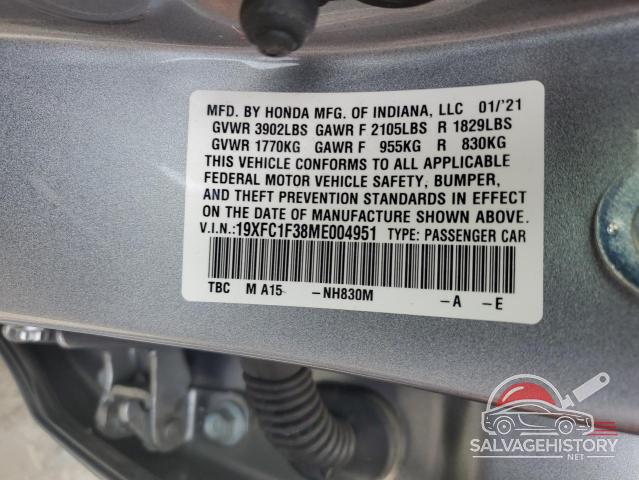 19XFC1F38ME004951 2021 HONDA CIVIC photo no. 13