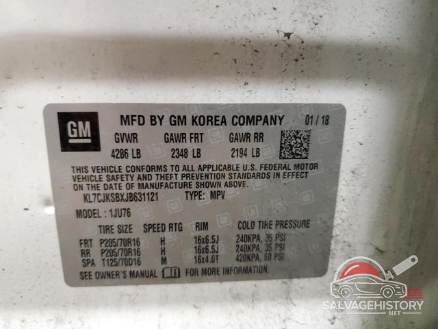 KL7CJKSBXJB631121 2018 CHEVROLET TRAX photo no. 13