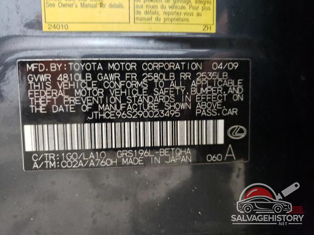 JTHCE96S290023495 2009 LEXUS GS350 photo no. 12