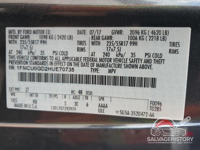 1FMCU0GD2HUE70735 2017 FORD ESCAPE photo no. 13