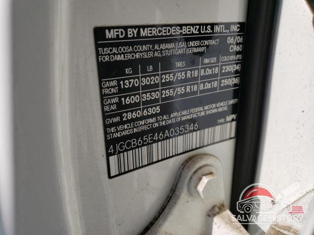 4JGCB65E46A035346 2006 MERCEDES-BENZ R-CLASS photo no. 13