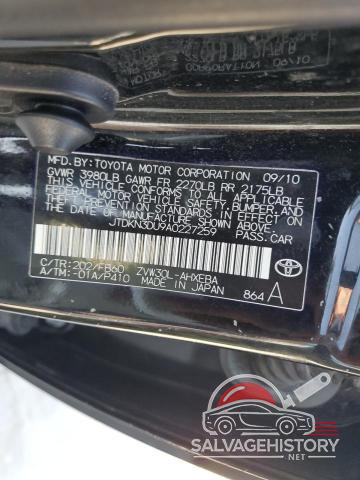 JTDKN3DU9A0227259 2010 TOYOTA PRIUS photo no. 12
