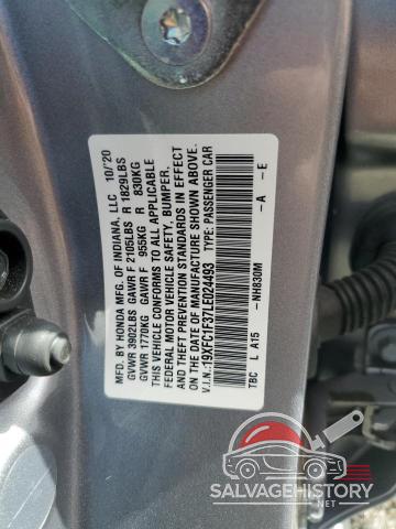 19XFC1F37LE024493 2020 HONDA CIVIC photo no. 13
