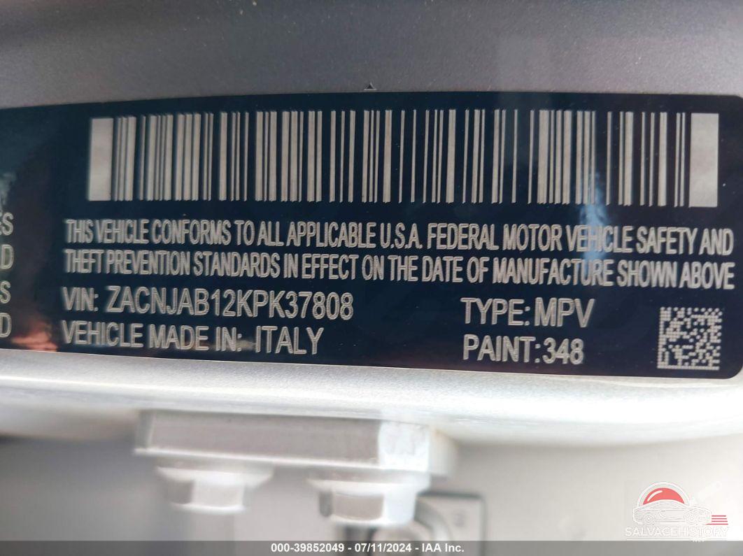 ZACNJAB12KPK37808 2019 JEEP RENEGADE photo no. 9