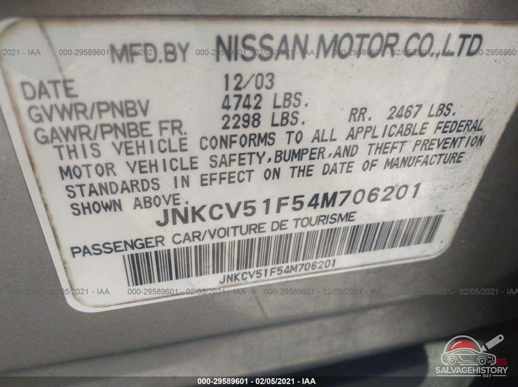 JNKCV51F54M706201 2004 INFINITI G35 SEDAN photo no. 9