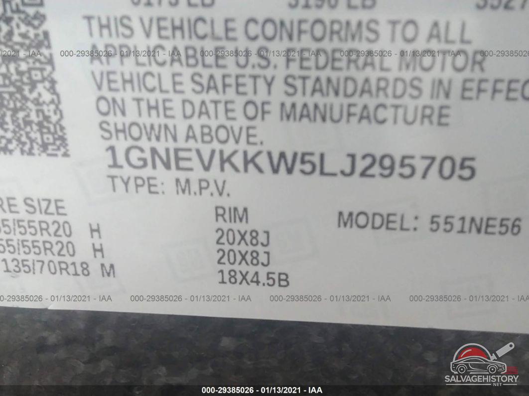 1GNEVKKW5LJ295705 2020 CHEVROLET TRAVERSE photo no. 9