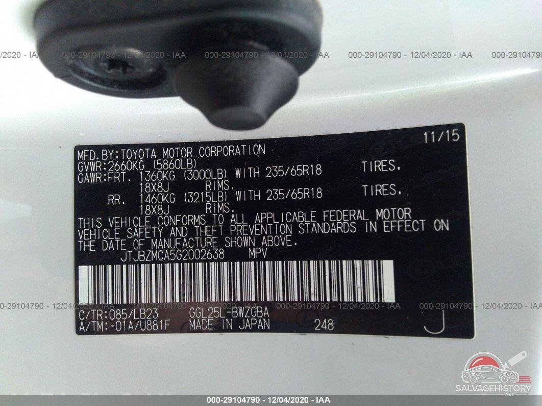 JTJBZMCA5G2002638 2016 LEXUS RX 350 photo no. 9