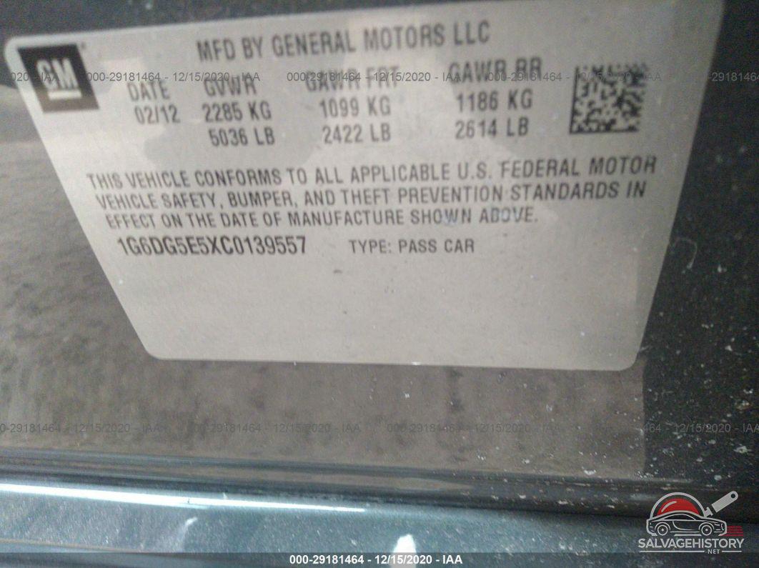 1G6DG5E5XC0139557 2012 CADILLAC CTS SEDAN photo no. 9