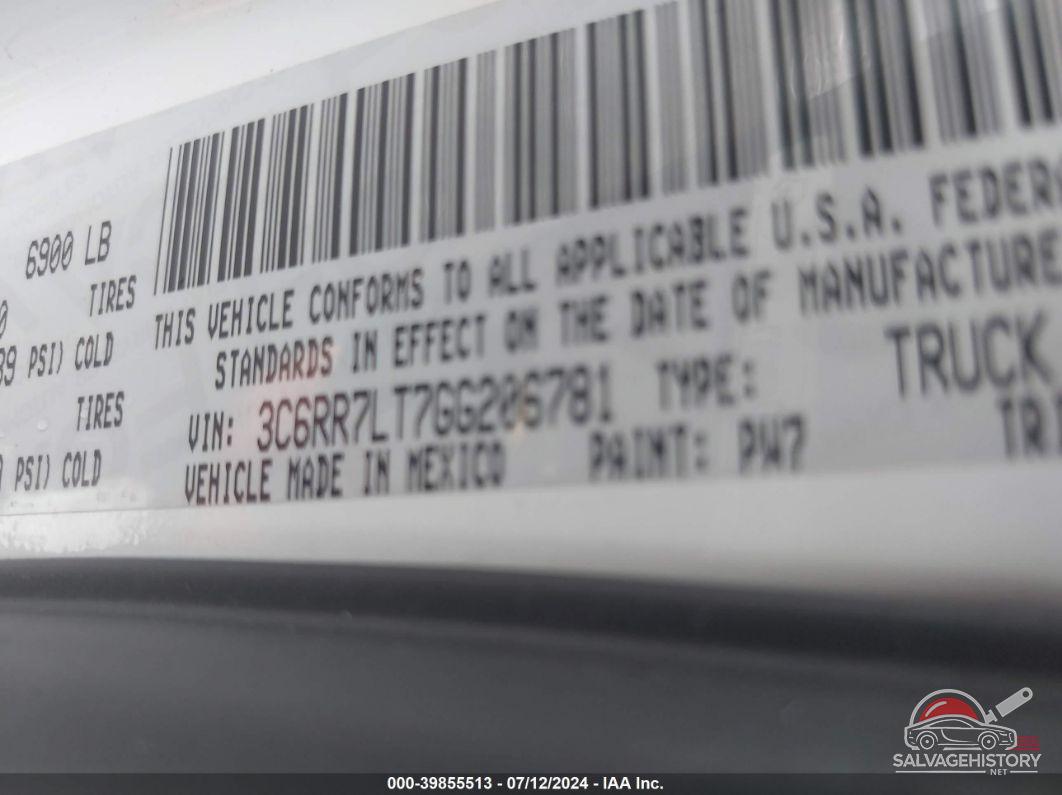 3C6RR7LT7GG206781 2016 RAM 1500 photo no. 9
