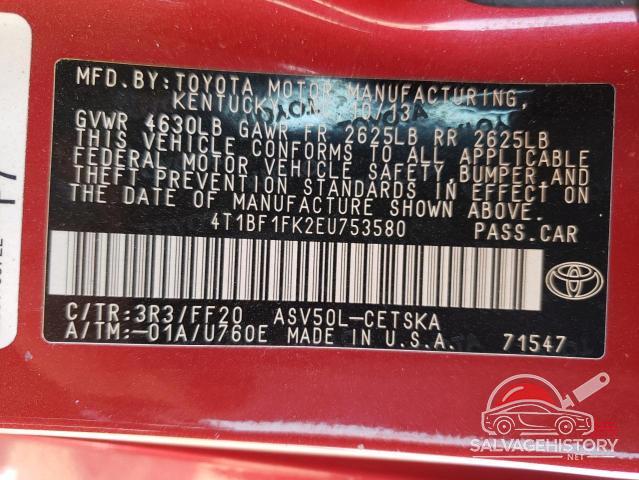 4T1BF1FK2EU753580 2014 TOYOTA CAMRY photo no. 12