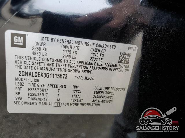 2GNALCEK3G1115673 2016 CHEVROLET EQUINOX photo no. 14