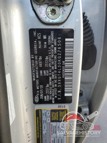 5XXGT4L30KG276506 2019 KIA OPTIMA photo no. 12