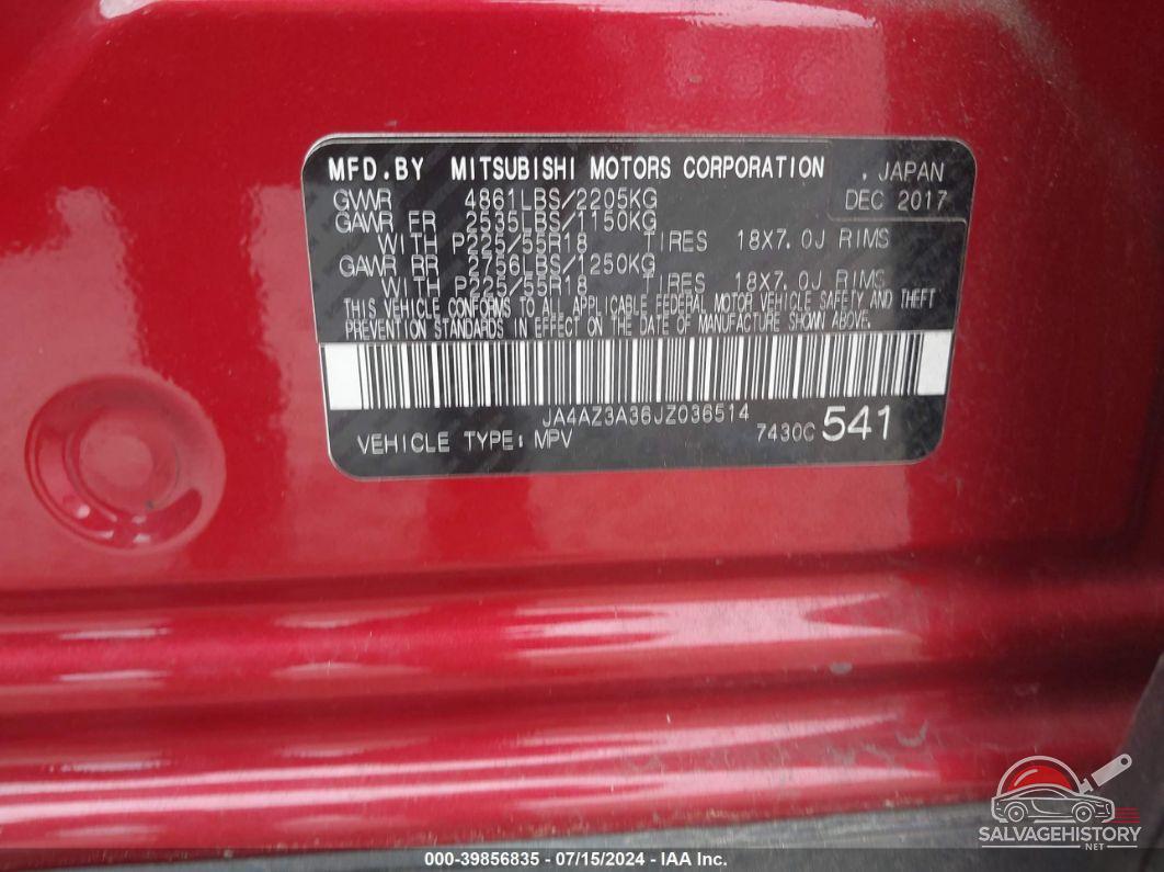 JA4AZ3A36JZ036514 2018 MITSUBISHI OUTLANDER photo no. 9
