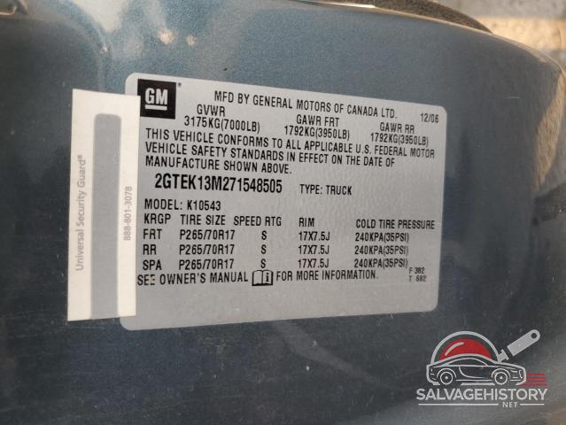 2GTEK13M271548505 2007 GMC SIERRA photo no. 12