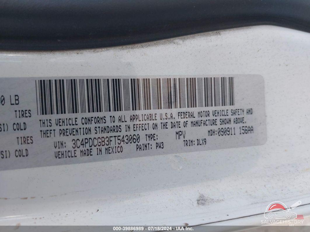 3C4PDCGB3FT543060 2015 DODGE JOURNEY photo no. 9
