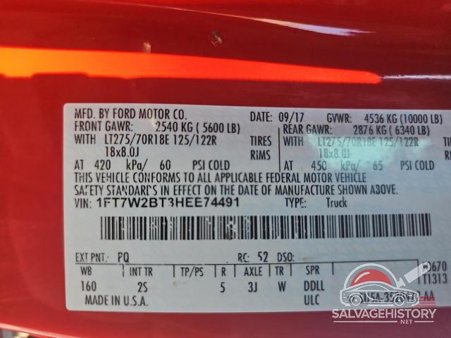 1FT7W2BT3HEE74491 2017 FORD F250 photo no. 10