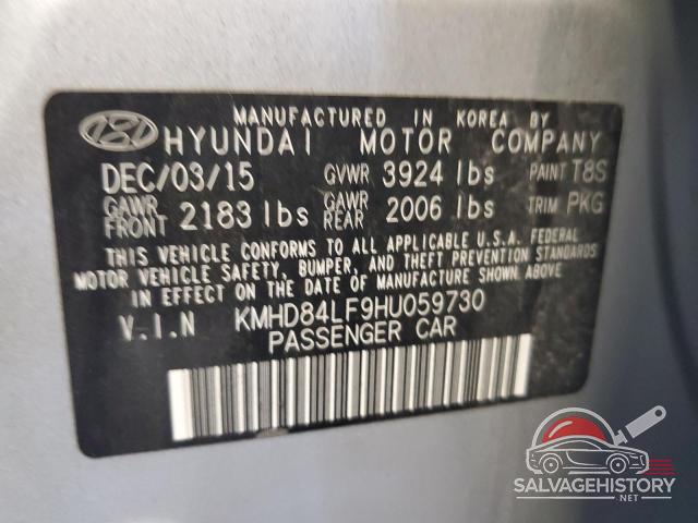 KMHD84LF9HU059730 2017 HYUNDAI ELANTRA photo no. 12
