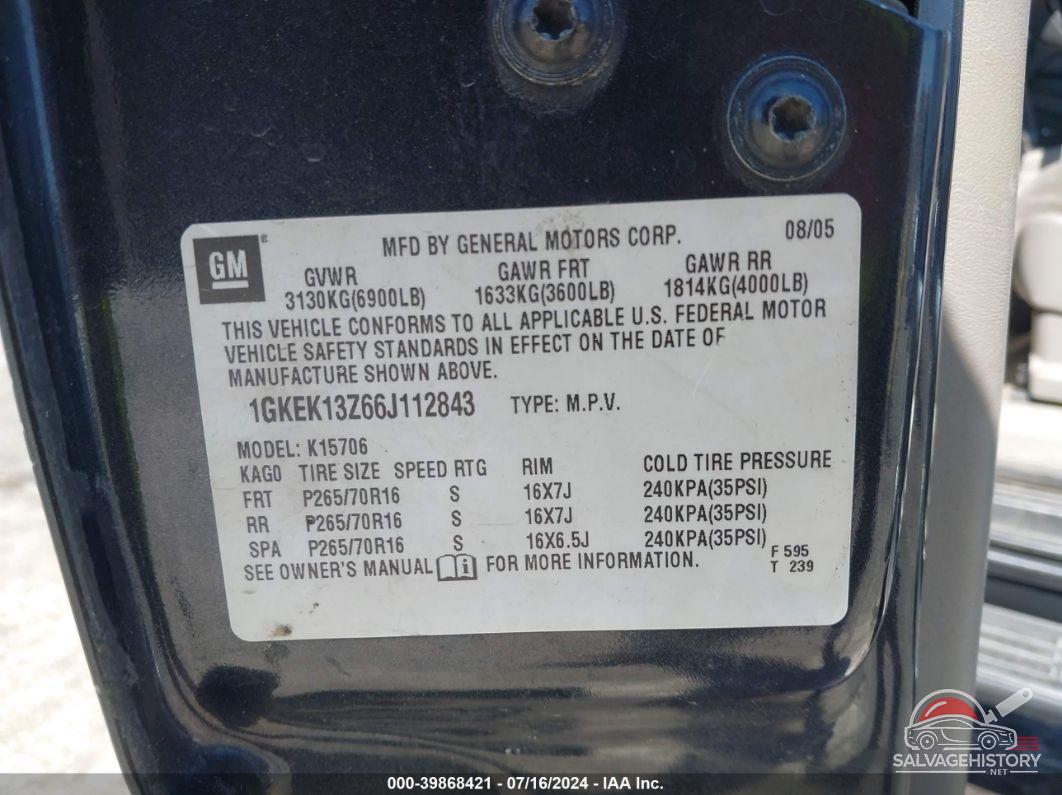 1GKEK13Z66J112843 2006 GMC YUKON photo no. 9