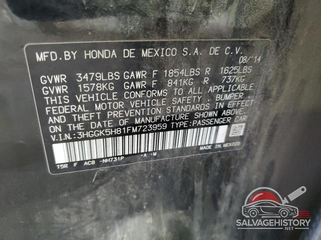 3HGGK5H81FM723959 2015 HONDA FIT photo no. 12
