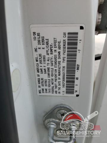 1HGCP36899A017735 2009 HONDA ACCORD photo no. 12