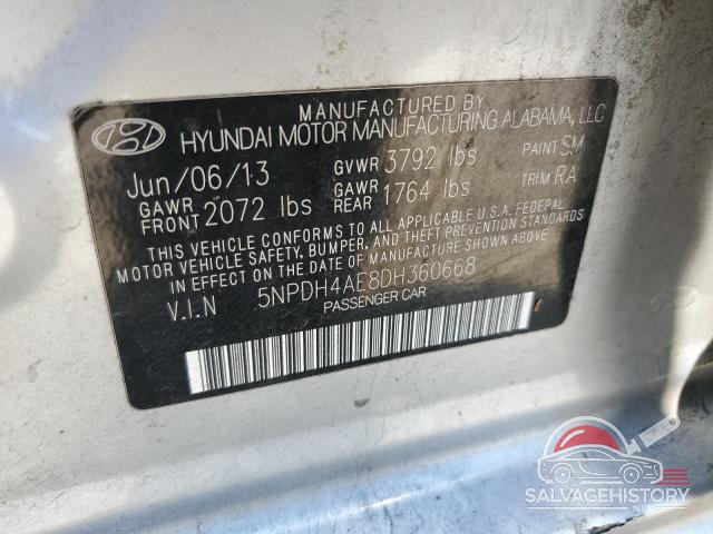 5NPDH4AE8DH360668 2013 HYUNDAI ELANTRA photo no. 12