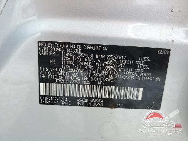 JTMZF33V295010835 2009 TOYOTA RAV4 photo no. 13