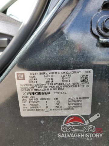 2GNFLFEKXH6320984 2017 CHEVROLET EQUINOX photo no. 12