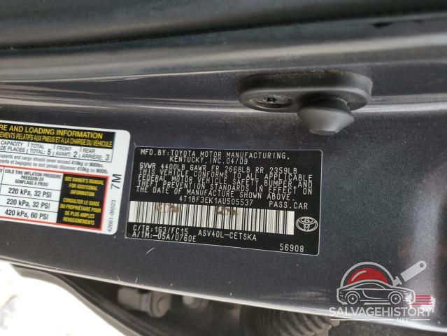 4T1BF3EK1AU505537 2010 TOYOTA CAMRY photo no. 12