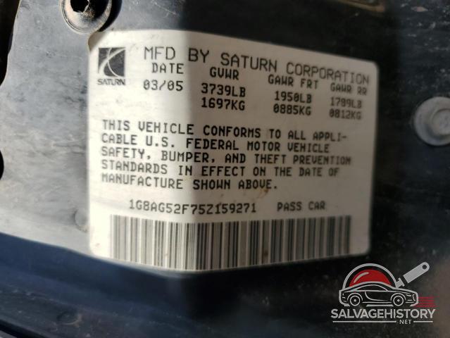 1G8AG52F75Z159271 2005 SATURN ION photo no. 12
