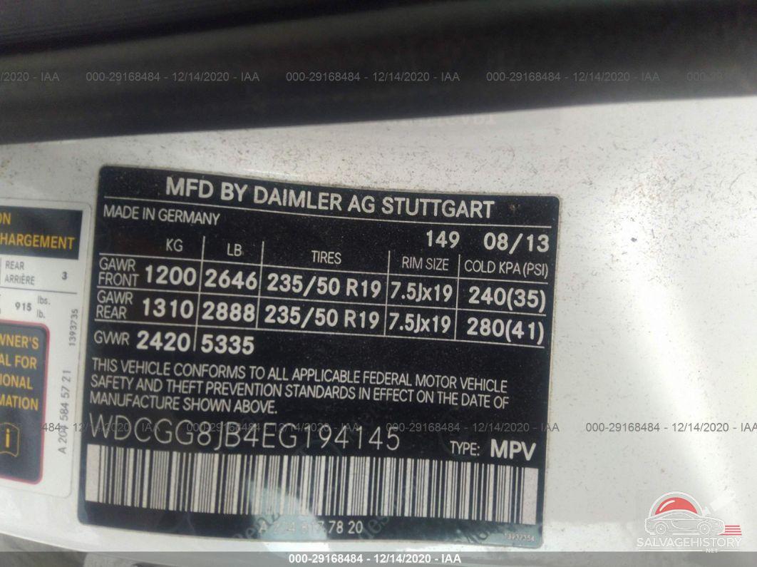 WDCGG8JB4EG194145 2014 MERCEDES-BENZ GLK-CLASS photo no. 9