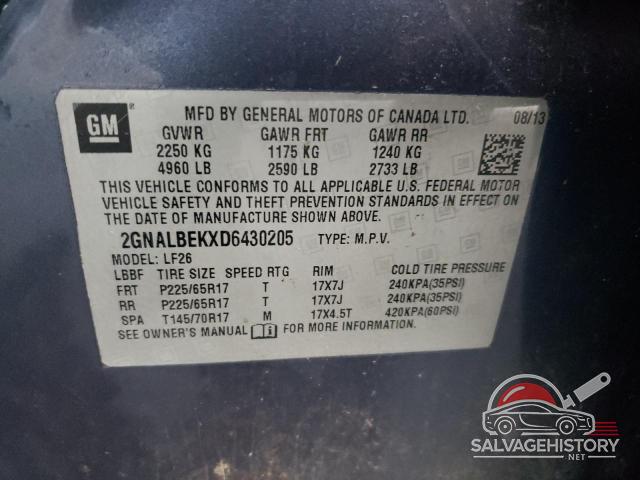 2GNALBEKXD6430205 2013 CHEVROLET EQUINOX photo no. 13