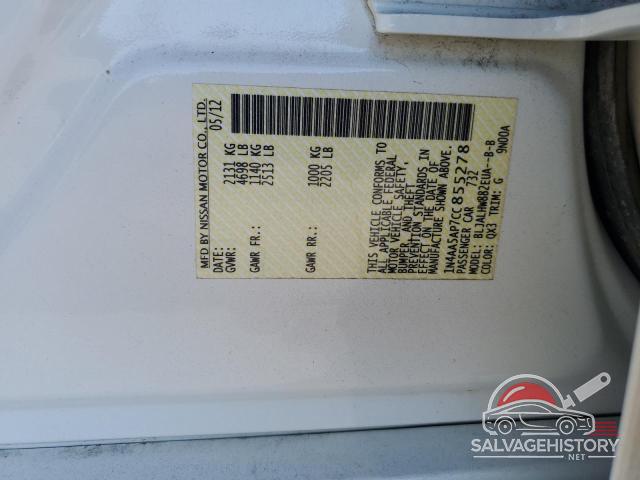 1N4AA5AP7CC855278 2012 NISSAN MAXIMA photo no. 12