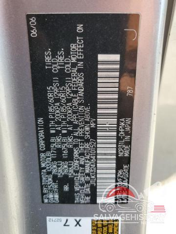 JTLKT324764101527 2006 TOYOTA SCION photo no. 12