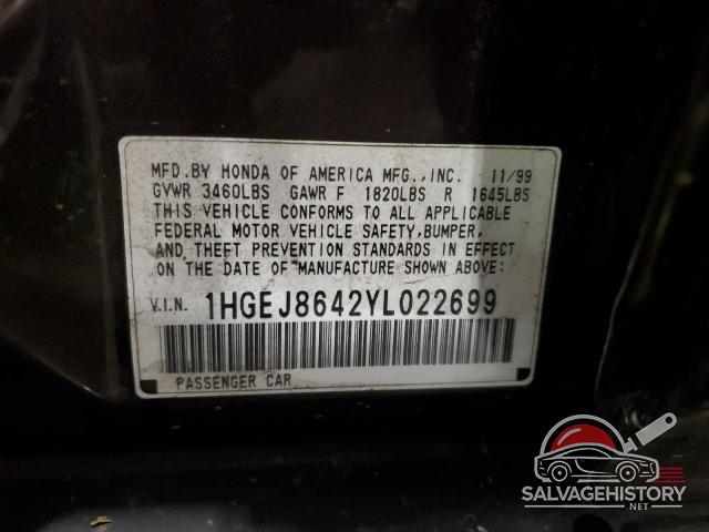 1HGEJ8642YL022699 2000 HONDA CIVIC photo no. 12
