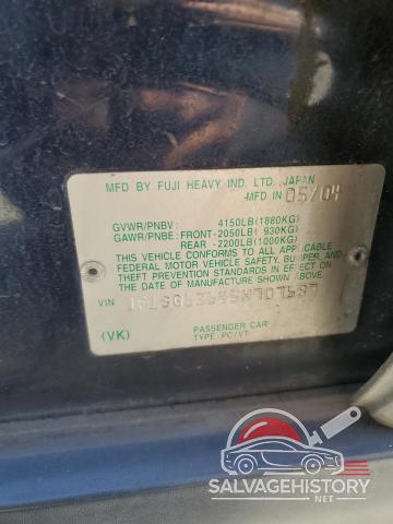JF1SG63645H707687 2005 SUBARU FORESTER photo no. 12