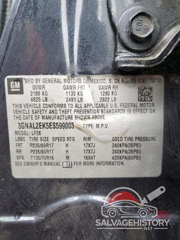 3GNAL2EK5ES599003 2014 CHEVROLET CAPTIVA photo no. 13