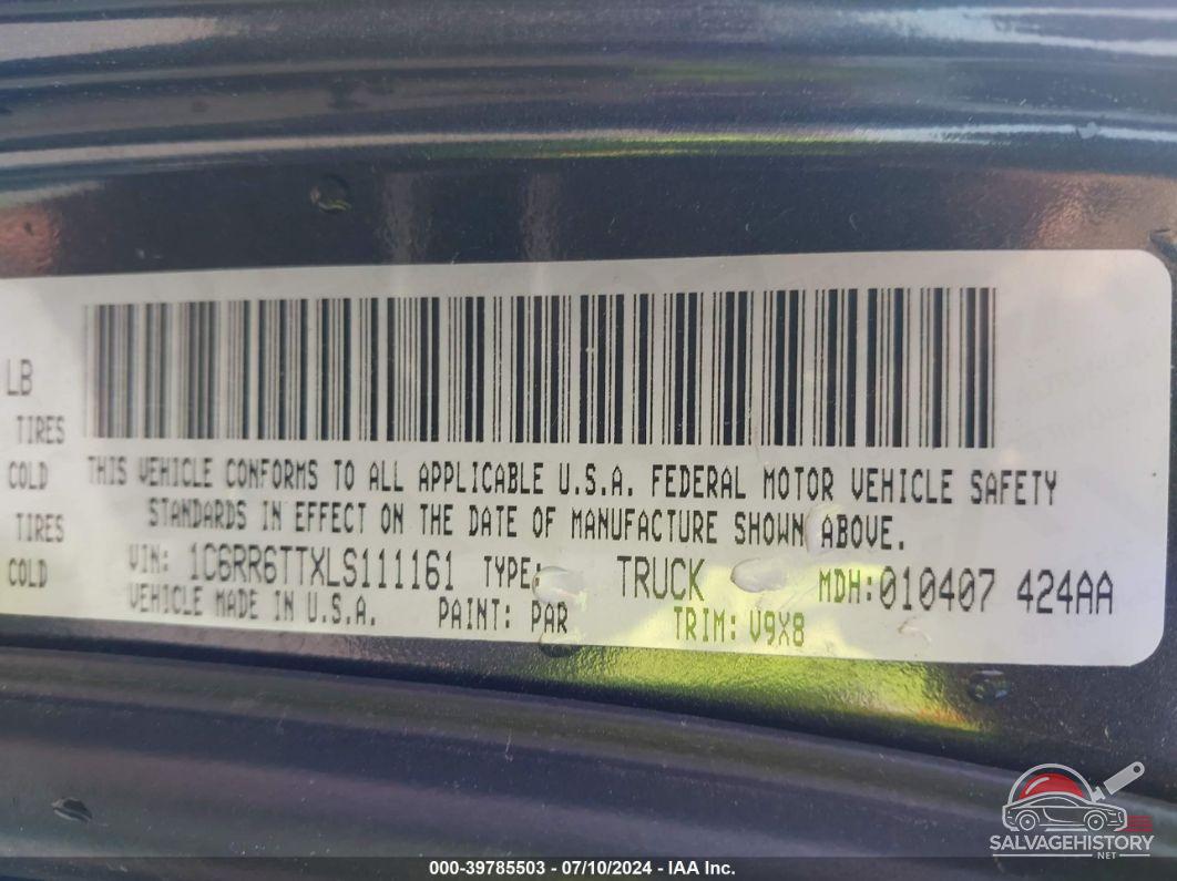 1C6RR6TTXLS111161 2020 RAM 1500 CLASSIC photo no. 9