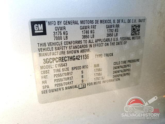 3GCPCREC7HG421136 2017 CHEVROLET ALL Models photo no. 13