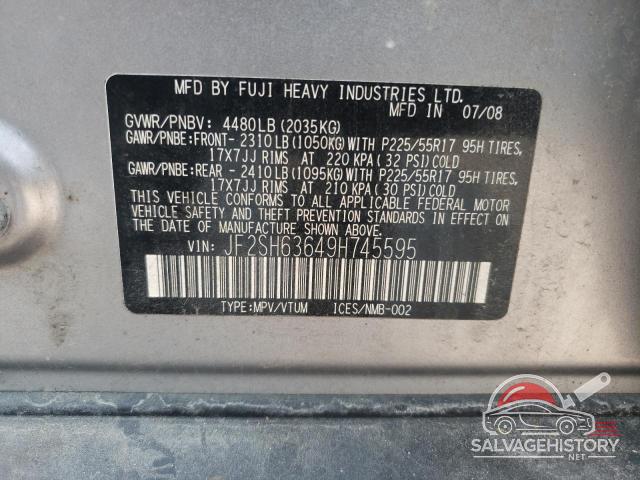 JF2SH63649H745595 2009 SUBARU FORESTER photo no. 13