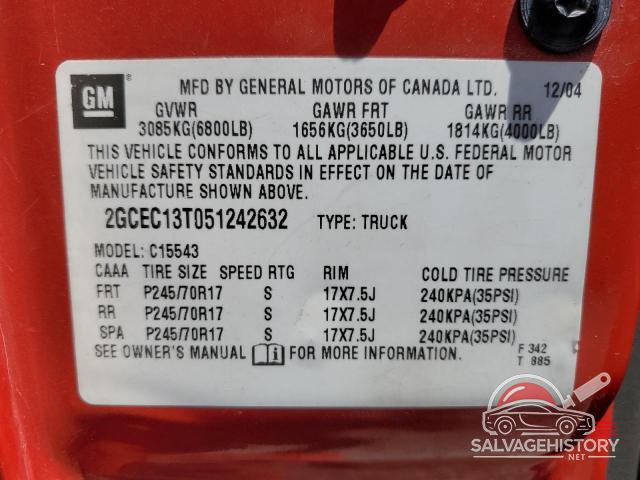 2GCEC13T051242632 2005 CHEVROLET ALL Models photo no. 12