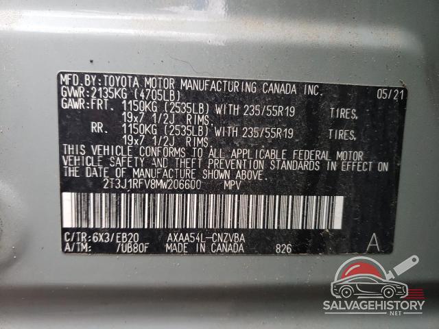 2T3J1RFV8MW206600 2021 TOYOTA RAV4 photo no. 13
