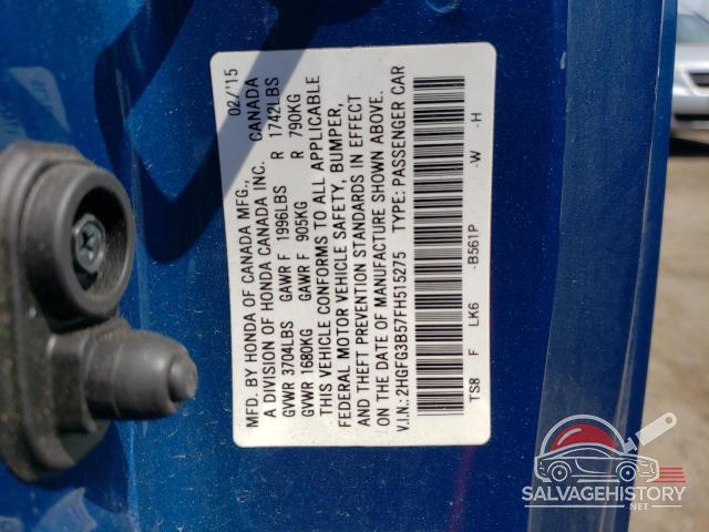 2HGFG3B57FH515275 2015 HONDA CIVIC photo no. 13
